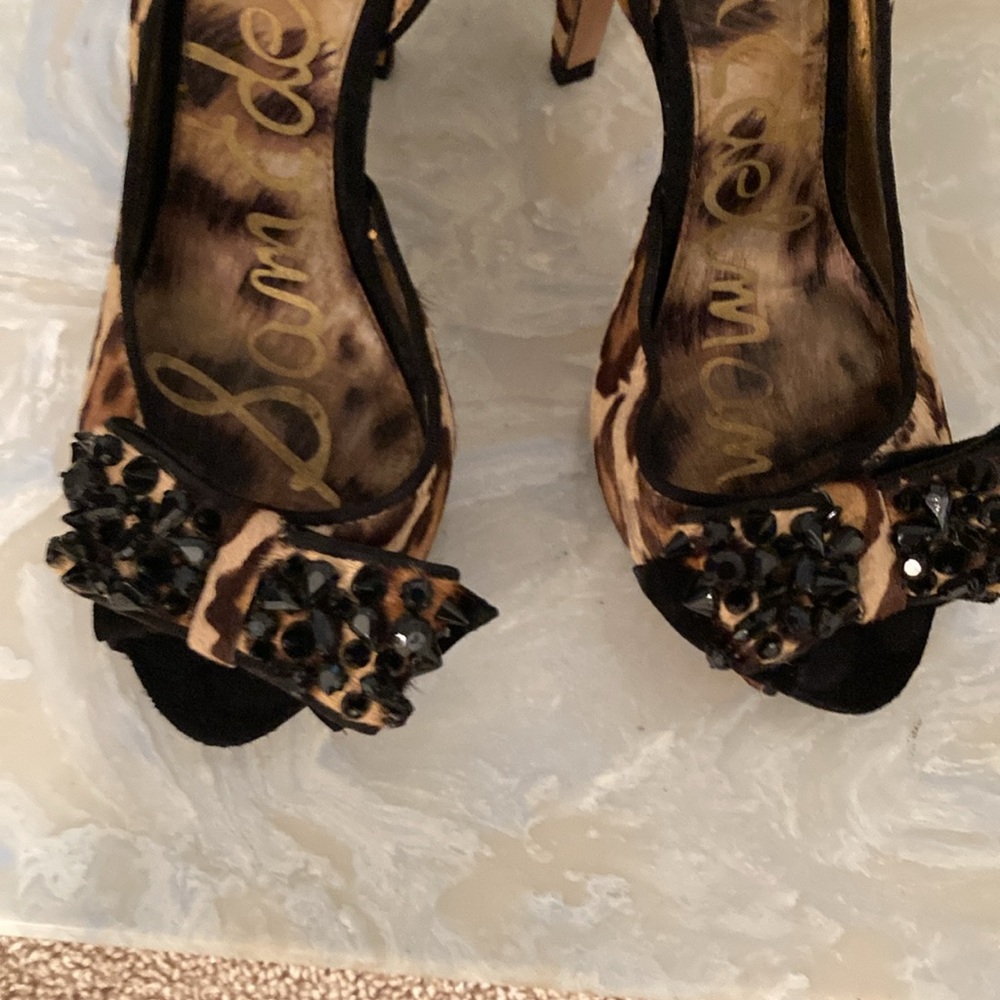 Gently used. Sam Edelman cheetah spike heels - Picture 4 of 9